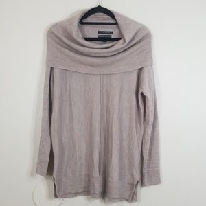 Tahari 100% Wool Cowlneck  Cream Long Sweater